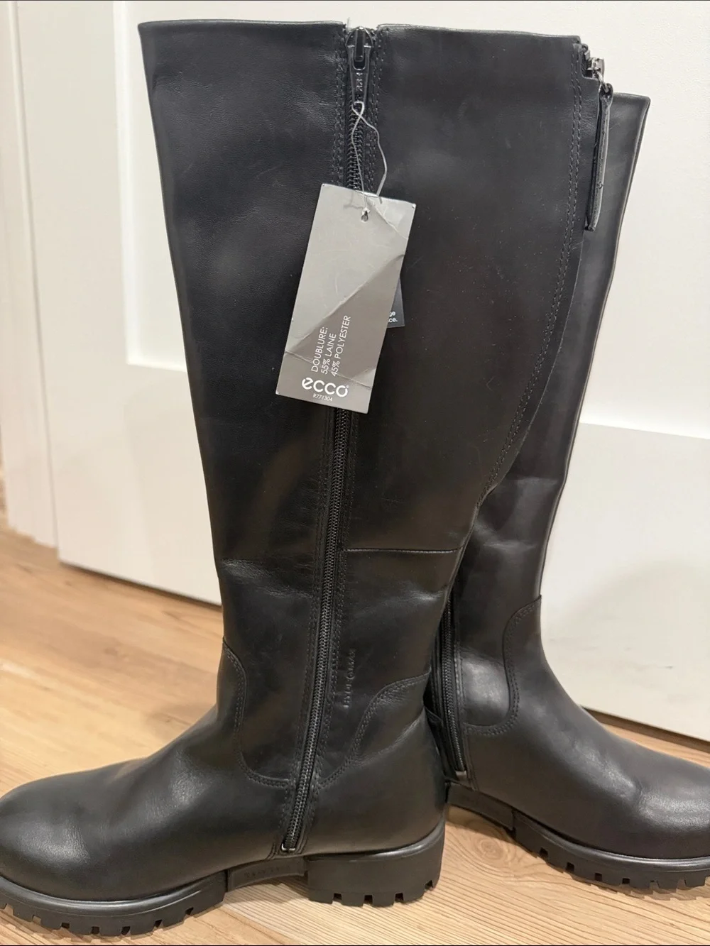 Ecco Modtray Leather Women's Knee High Boots - Black - Size: Us 6-6.5 no box